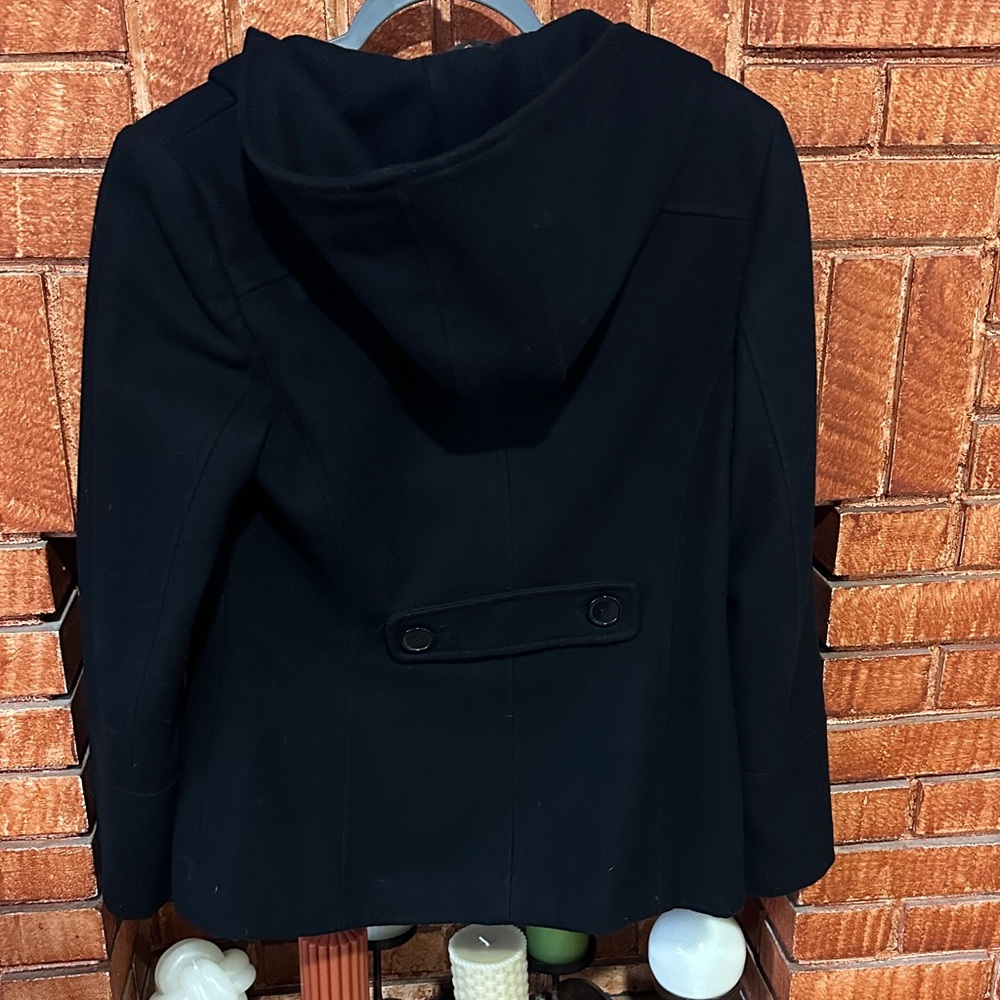Giacca women's black wool pea coat - Picture 4 of 8